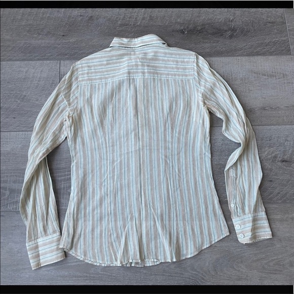 J. Crew Sheer Sparkle Perfect Shirt in Stripe Size 2 - Picture 4 of 5